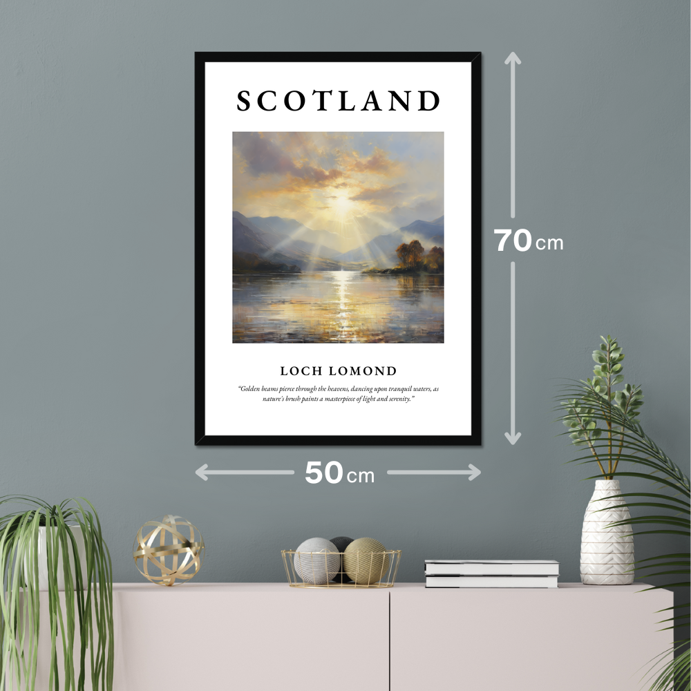 Poster of Loch Lomond hanging on a wall