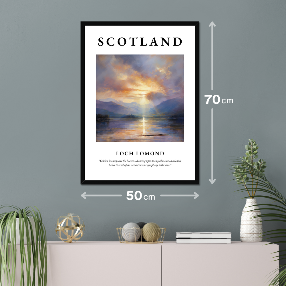 Poster of Loch Lomond hanging on a wall