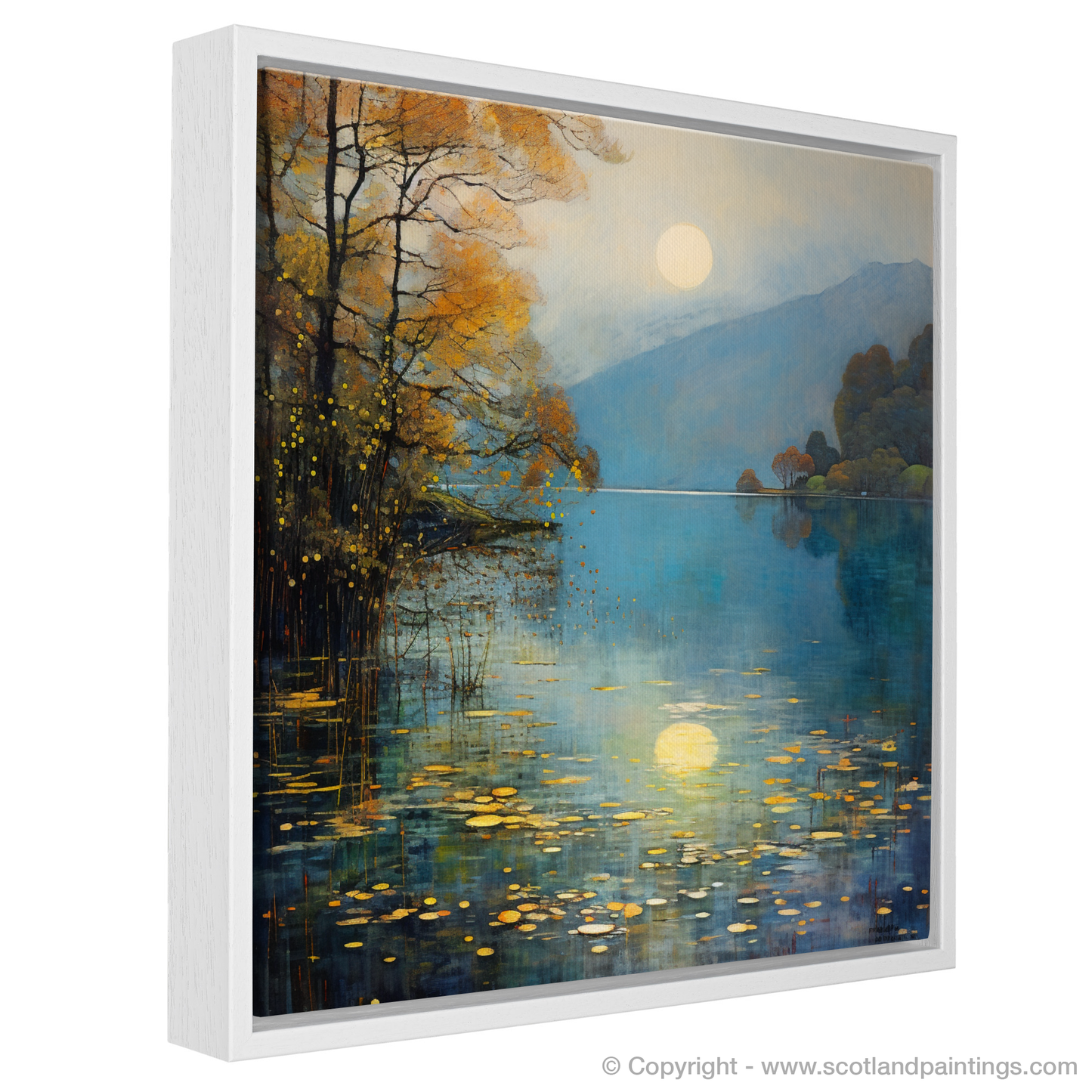 Painting and Art Print of Misty morning on Loch Lomond entitled "Misty Morning Majesty on Loch Lomond".