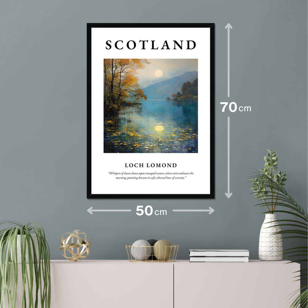 Poster of Loch Lomond hanging on a wall