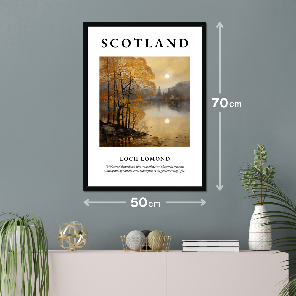 Poster of Loch Lomond hanging on a wall