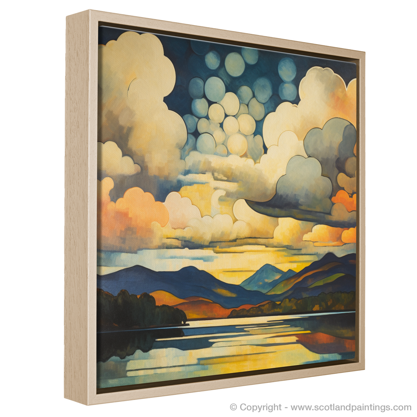 Painting and Art Print of A huge sky above Loch Lomond entitled "Sky Dance over Loch Lomond".