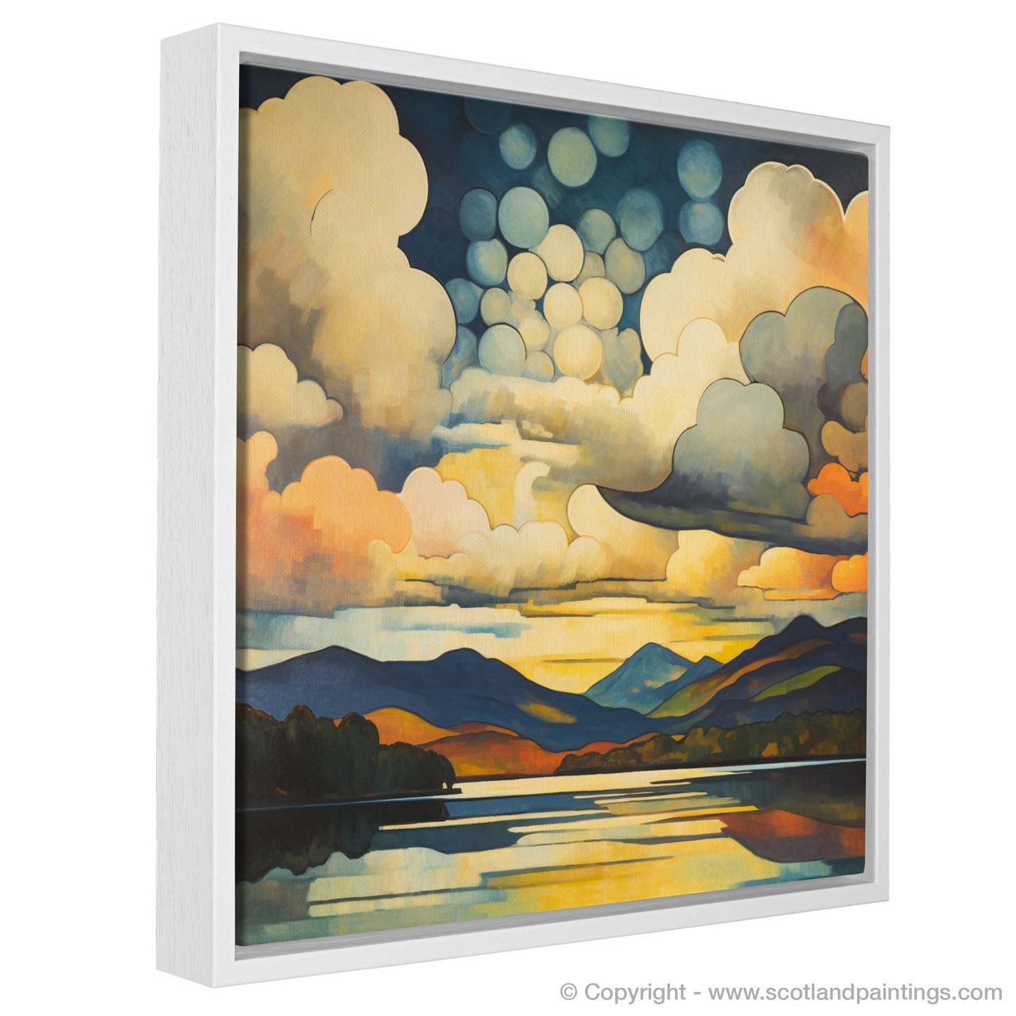 Painting and Art Print of A huge sky above Loch Lomond entitled "Sky Dance over Loch Lomond".