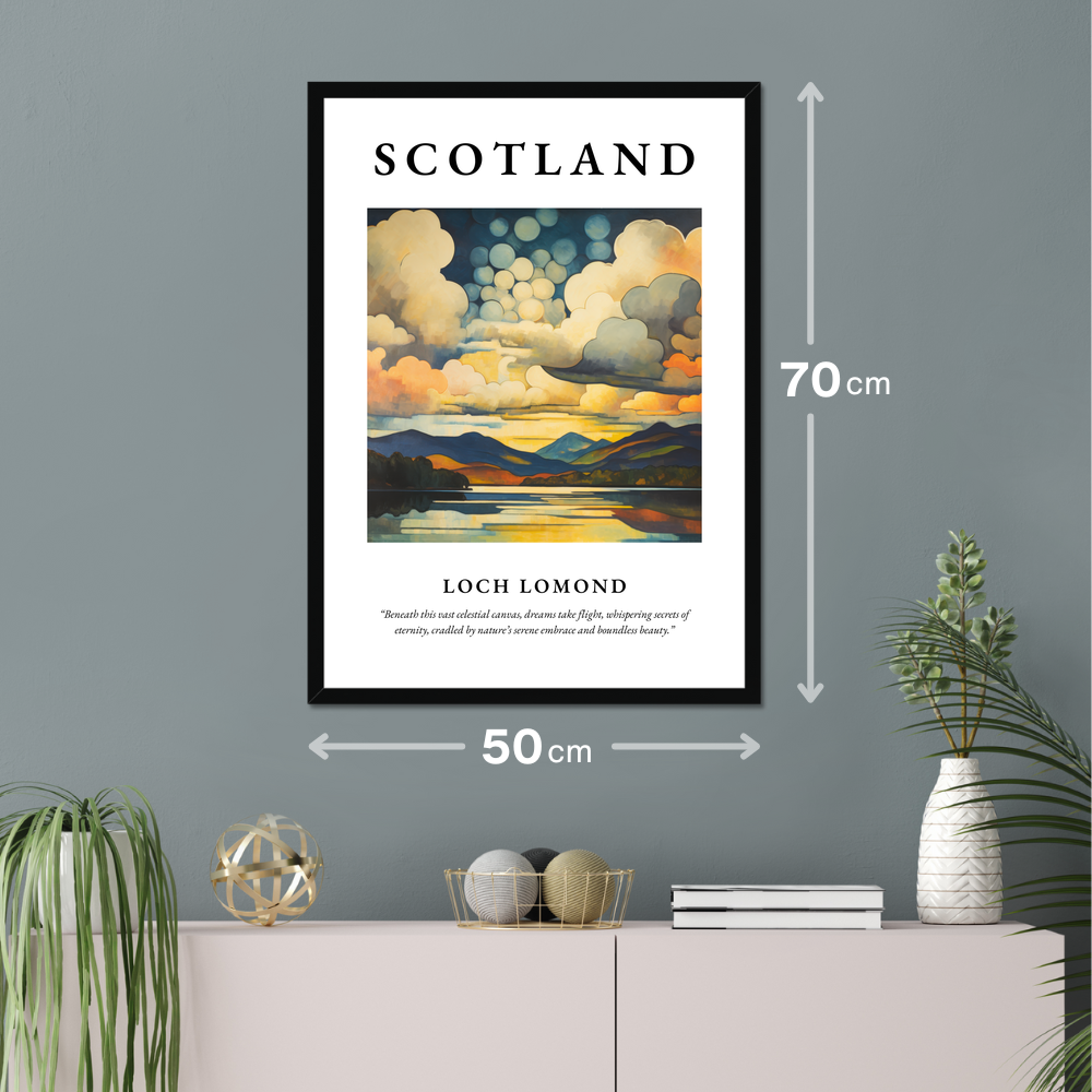 Poster of Loch Lomond hanging on a wall