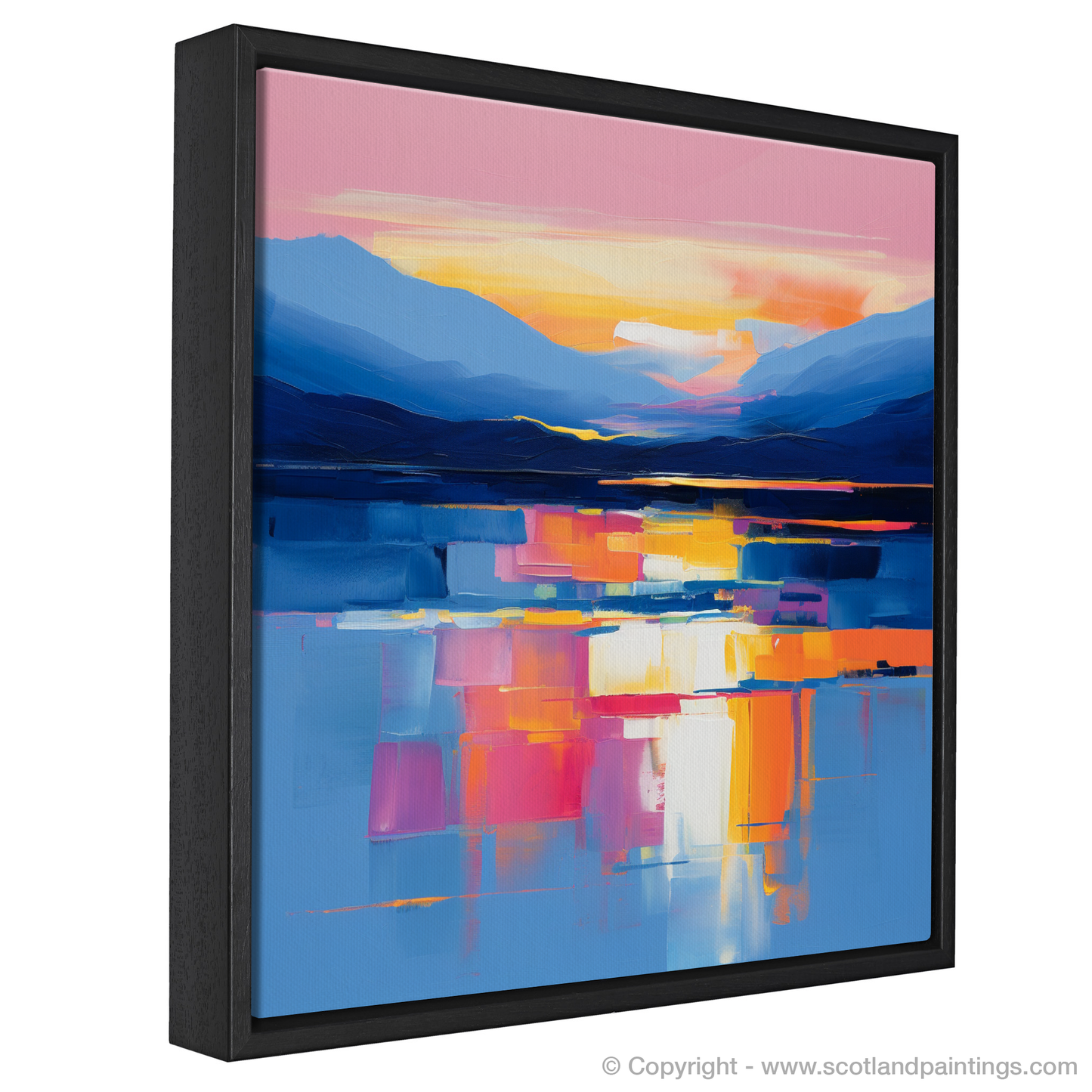 Painting and Art Print of Dusk on Loch Lomond entitled "Dusk Symphony on Loch Lomond".