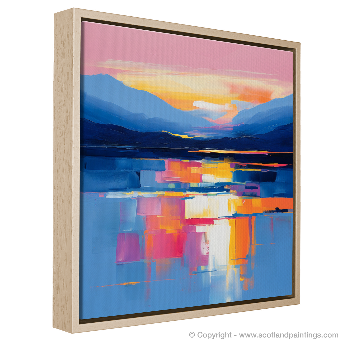 Painting and Art Print of Dusk on Loch Lomond entitled "Dusk Symphony on Loch Lomond".