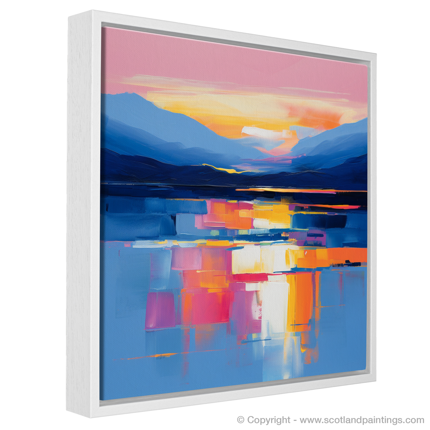 Painting and Art Print of Dusk on Loch Lomond entitled "Dusk Symphony on Loch Lomond".