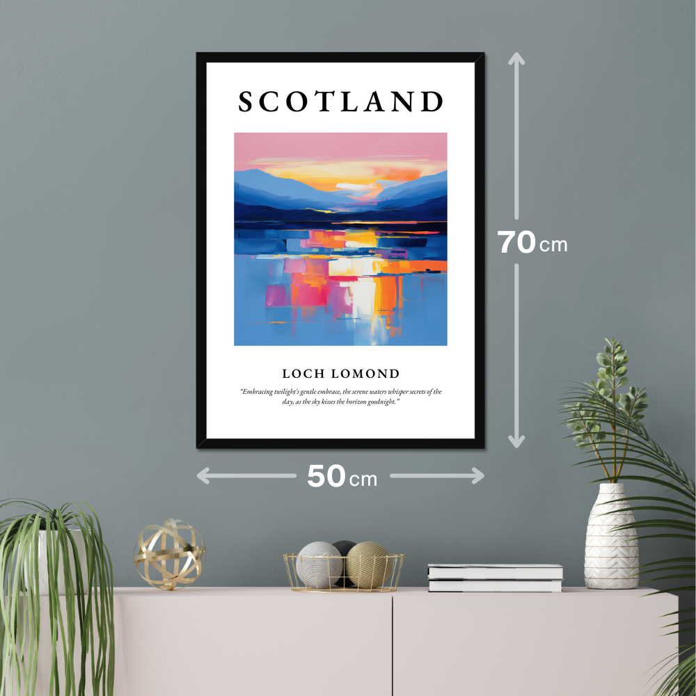 Poster of Loch Lomond hanging on a wall