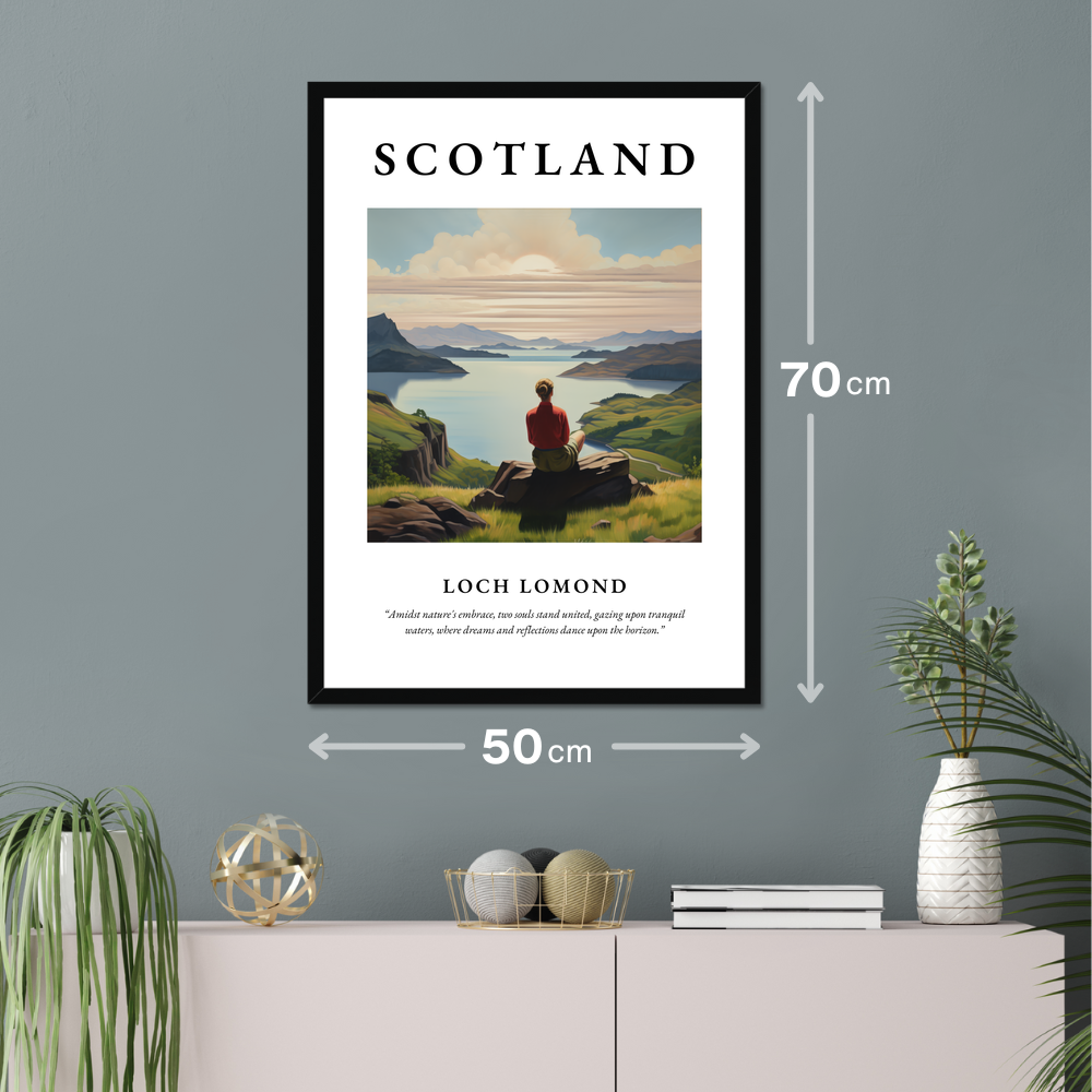 Poster of Loch Lomond hanging on a wall