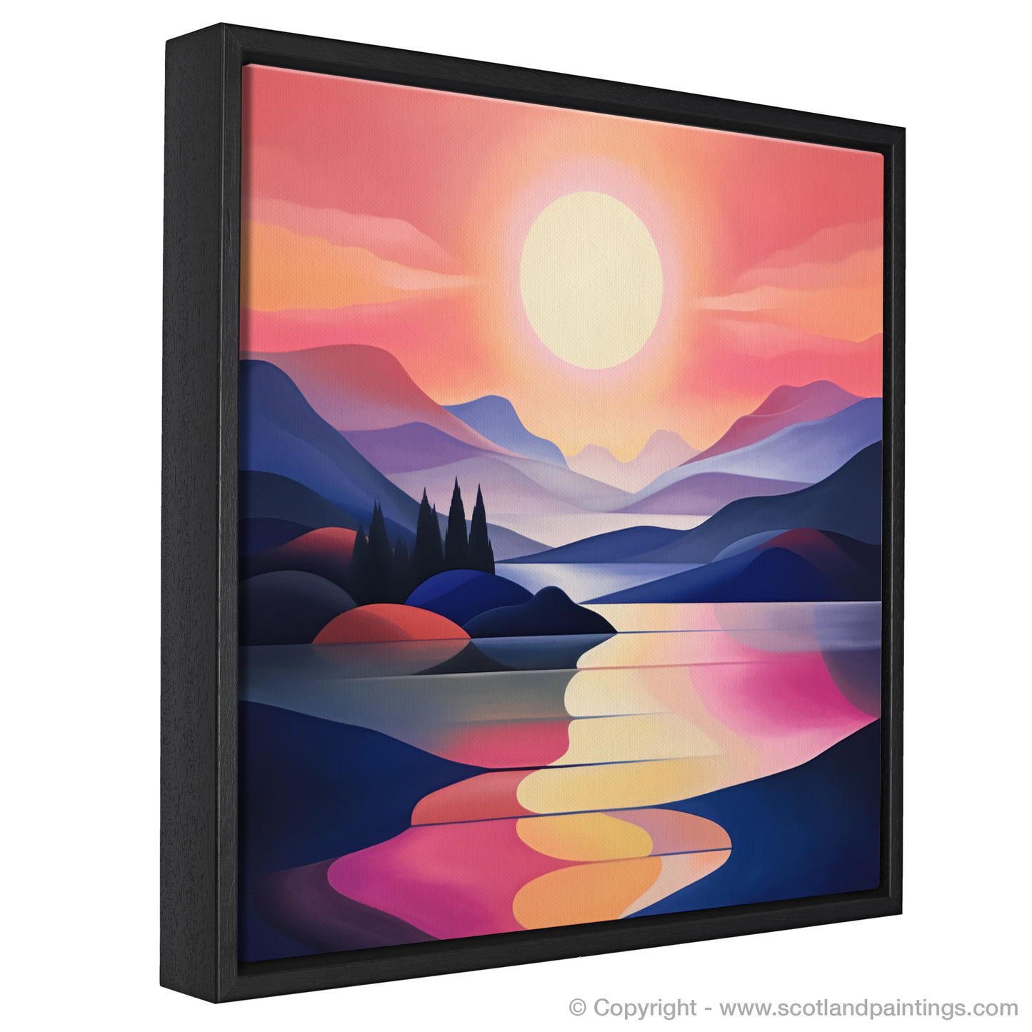 Painting and Art Print of Dusk on Loch Lomond. Twilight Symphony: Dusk on Loch Lomond.