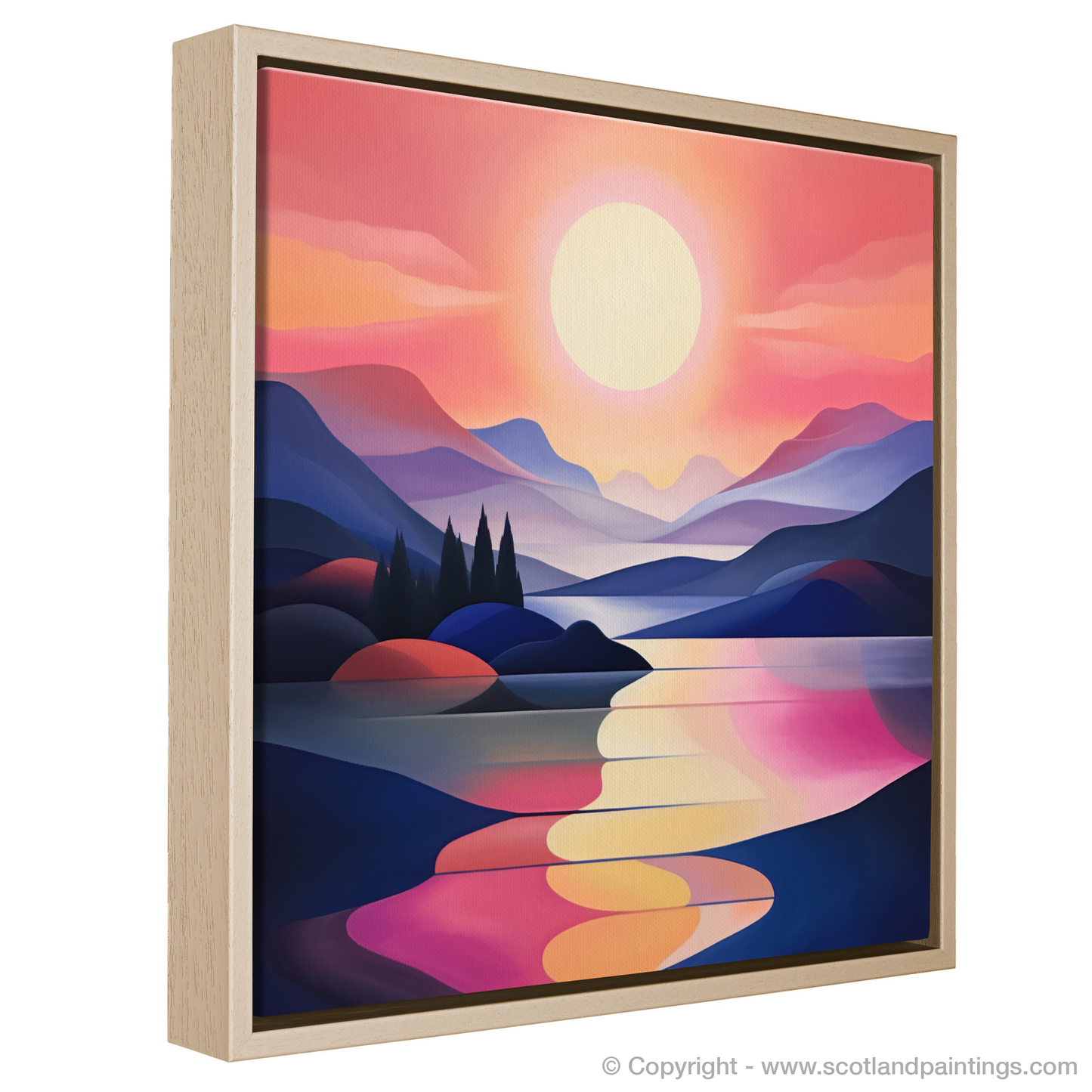 Painting and Art Print of Dusk on Loch Lomond. Twilight Symphony: Dusk on Loch Lomond.