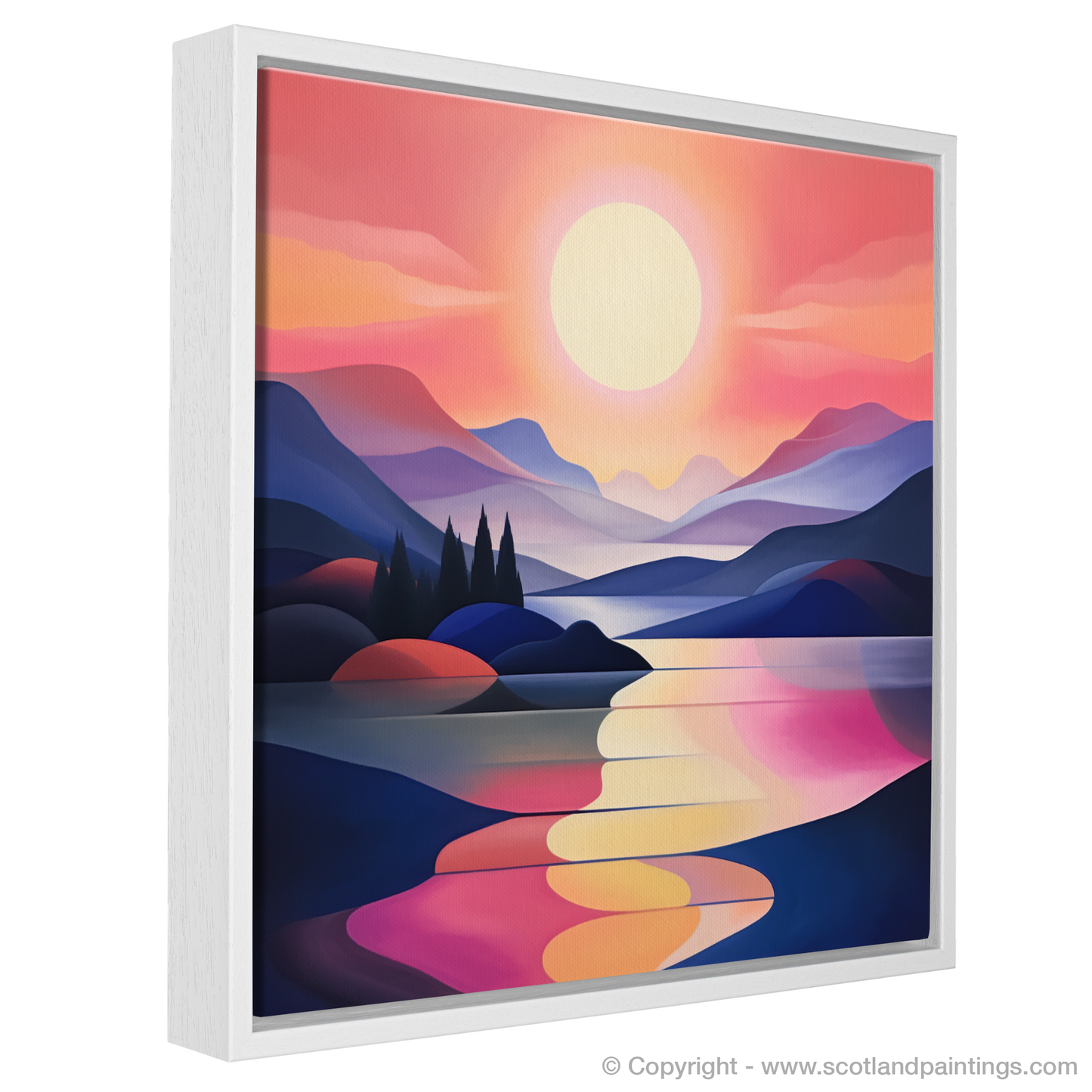 Painting and Art Print of Dusk on Loch Lomond. Twilight Symphony: Dusk on Loch Lomond.