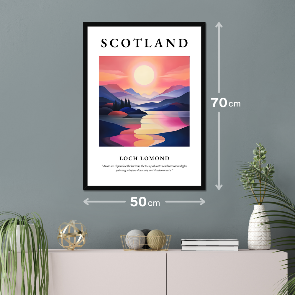 Poster of Loch Lomond hanging on a wall