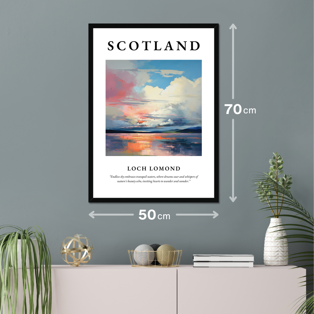 Poster of Loch Lomond hanging on a wall