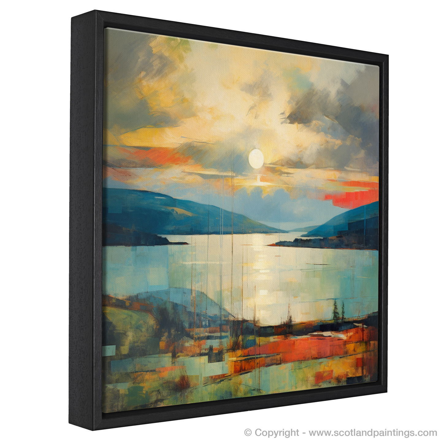 Painting and Art Print of Crepuscular rays above Loch Lomond entitled "Crepuscular Majesty above Loch Lomond".