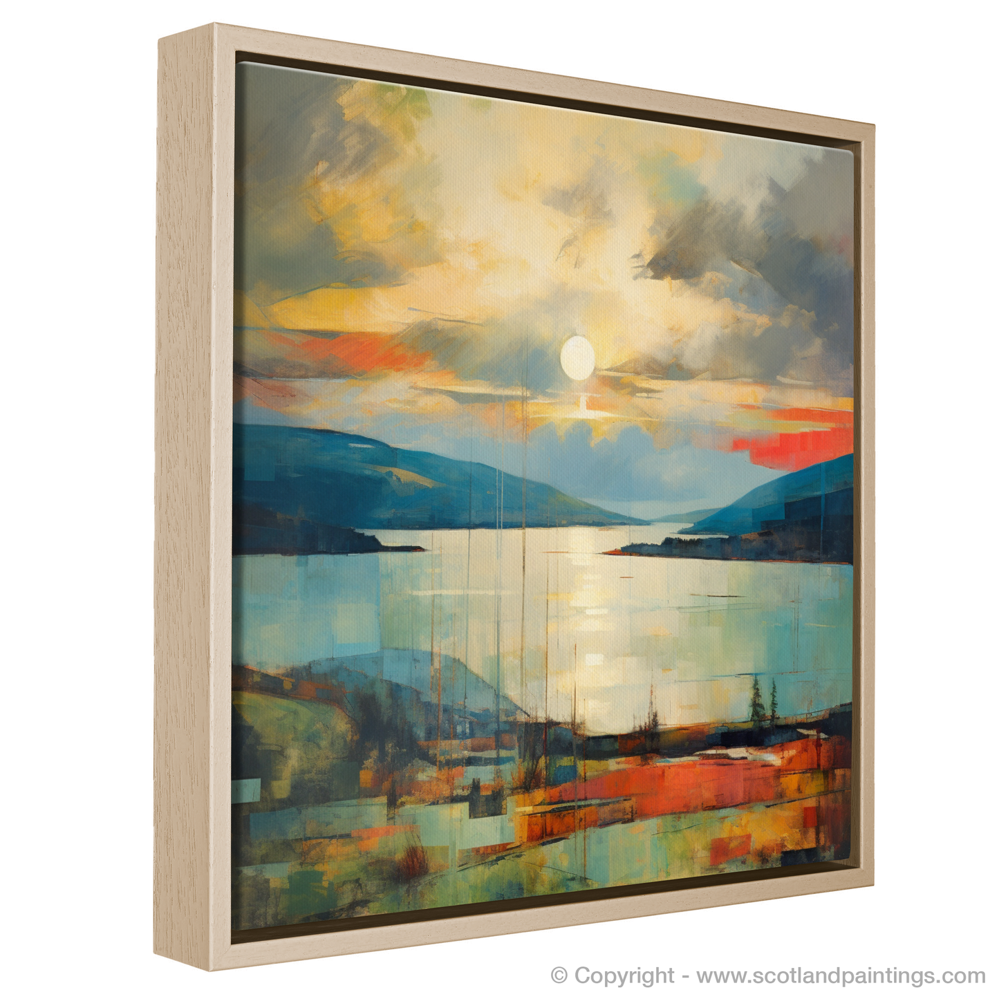 Painting and Art Print of Crepuscular rays above Loch Lomond entitled "Crepuscular Majesty above Loch Lomond".