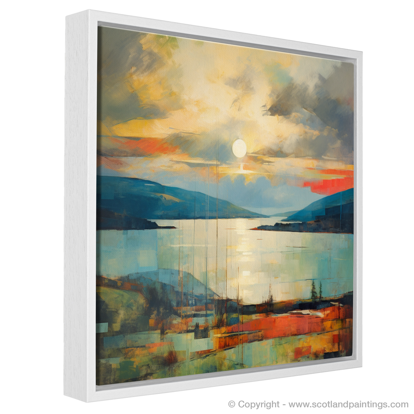 Painting and Art Print of Crepuscular rays above Loch Lomond entitled "Crepuscular Majesty above Loch Lomond".