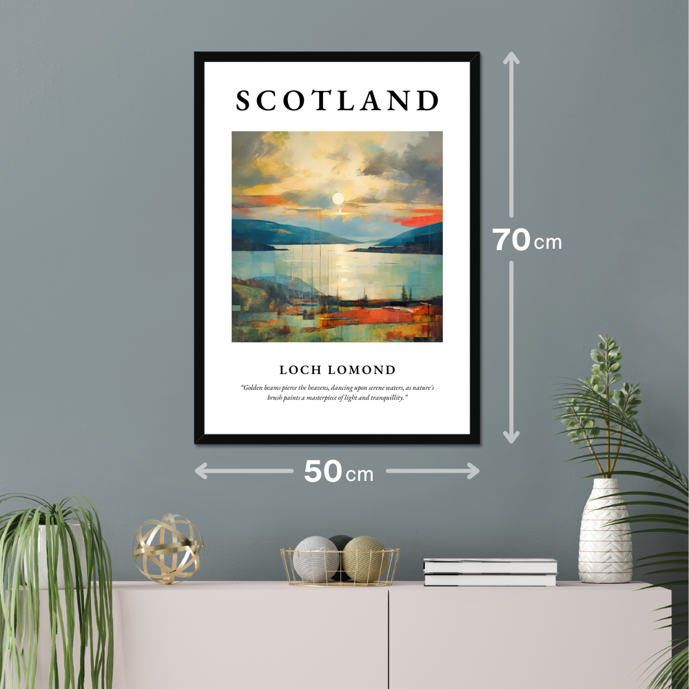 Poster of Loch Lomond hanging on a wall