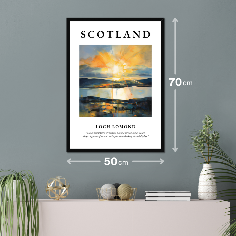 Poster of Loch Lomond hanging on a wall