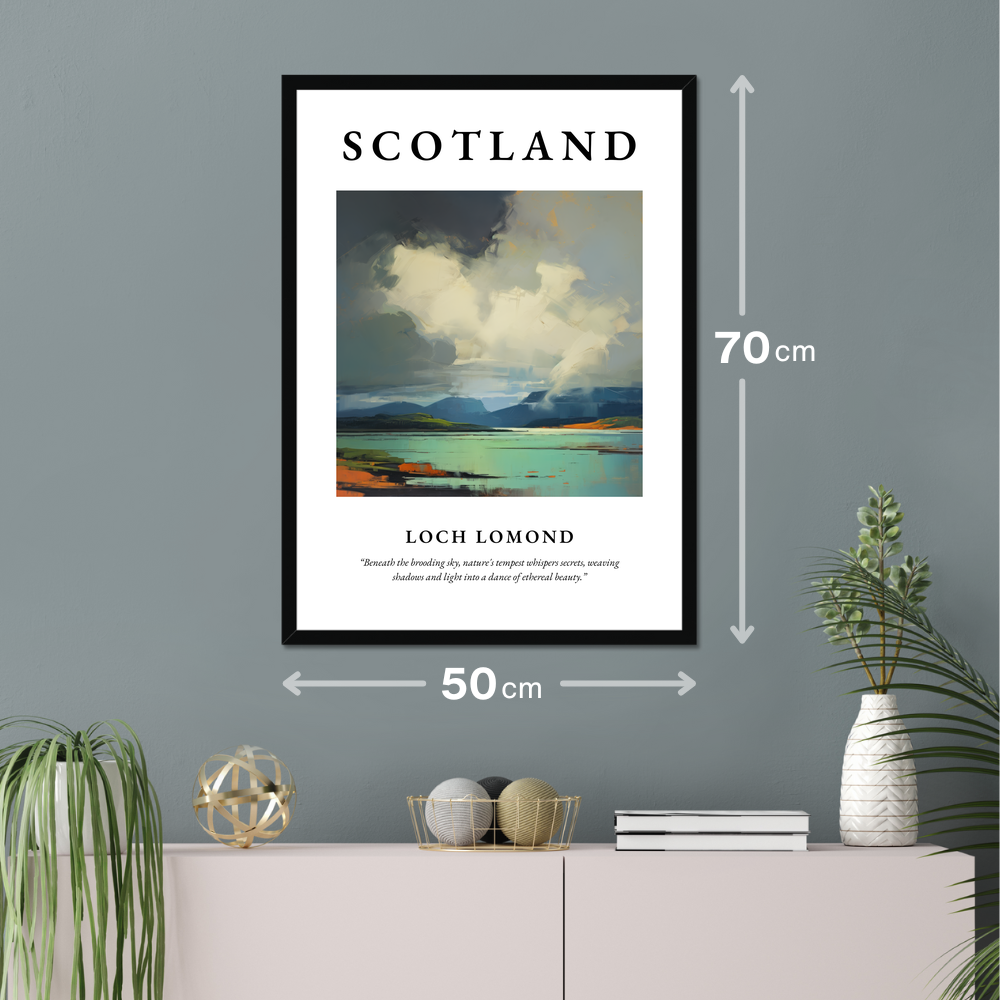 Poster of Loch Lomond hanging on a wall