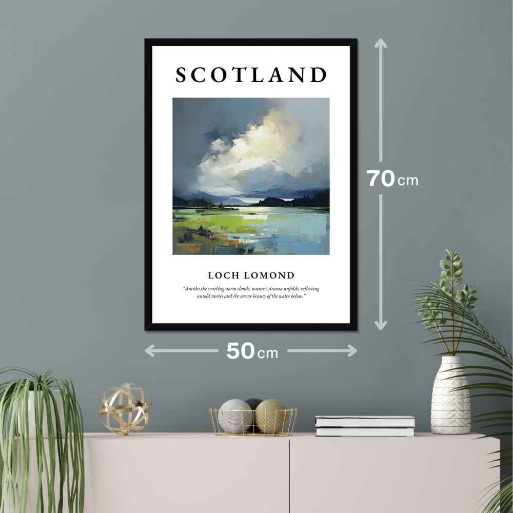 Poster of Loch Lomond hanging on a wall