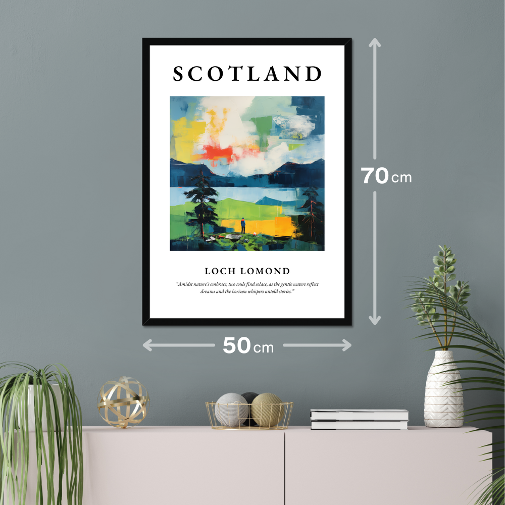 Poster of Loch Lomond hanging on a wall