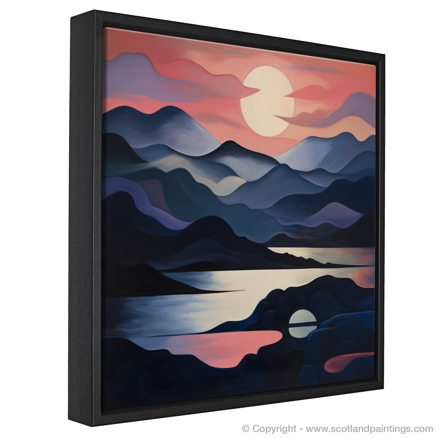 Painting and Art Print of Dusk on Loch Lomond. Dusk Symphony on Loch Lomond.