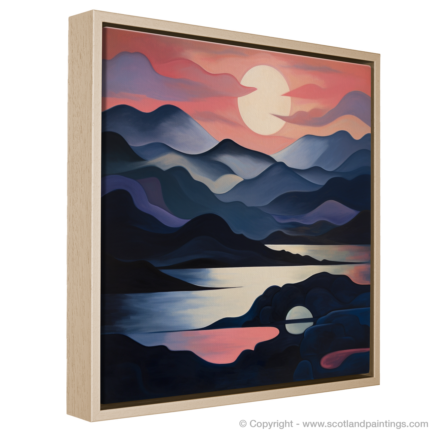 Painting and Art Print of Dusk on Loch Lomond. Dusk Symphony on Loch Lomond.