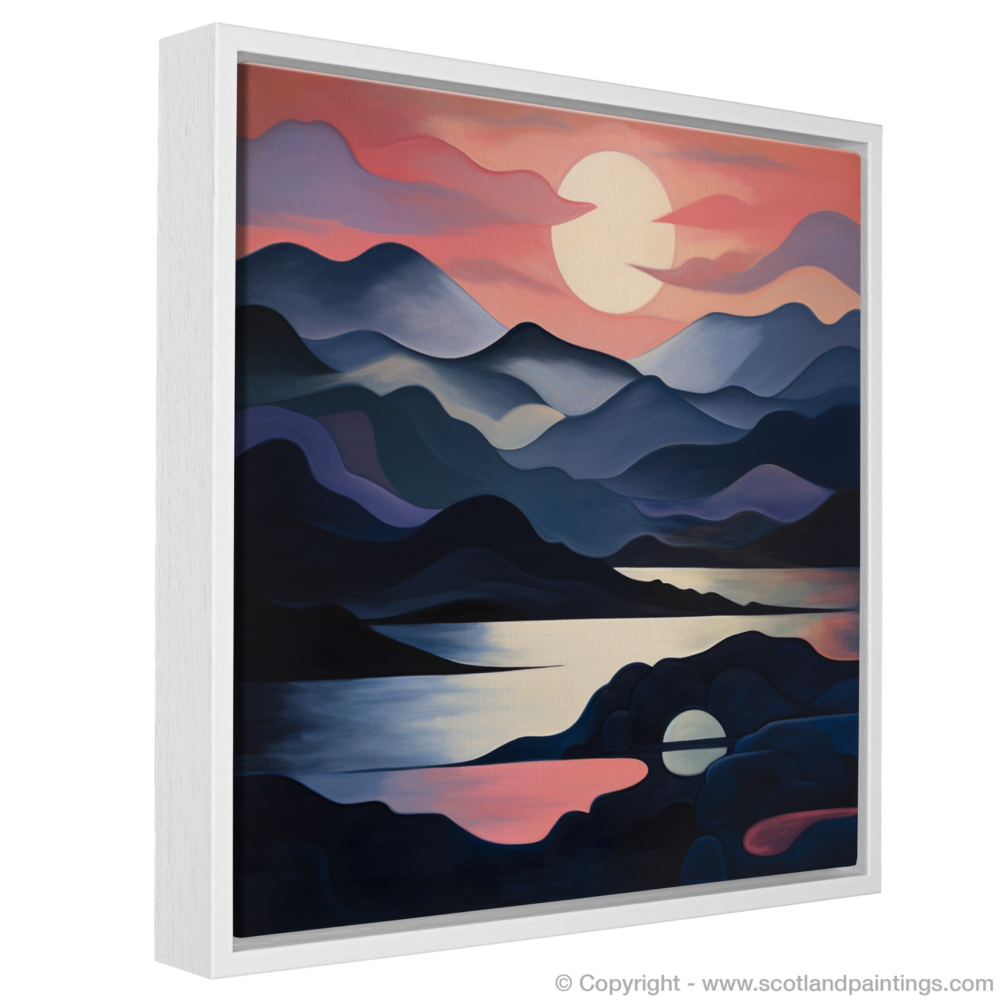 Painting and Art Print of Dusk on Loch Lomond. Dusk Symphony on Loch Lomond.