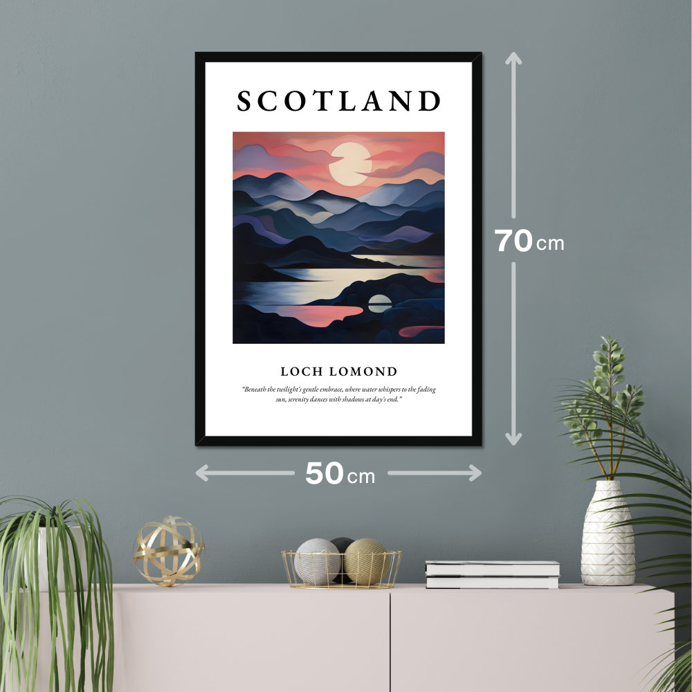 Poster of Loch Lomond hanging on a wall