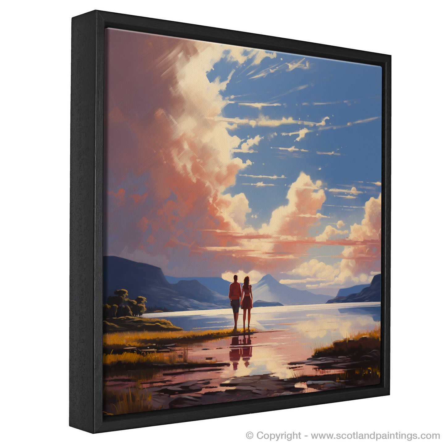 Painting and Art Print of A huge sky above Loch Lomond entitled "Majestic Skies Over Loch Lomond".