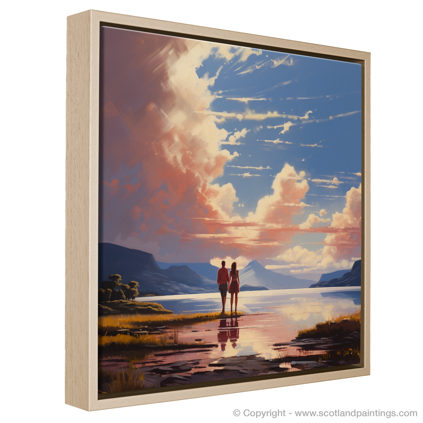 Painting and Art Print of A huge sky above Loch Lomond entitled "Majestic Skies Over Loch Lomond".