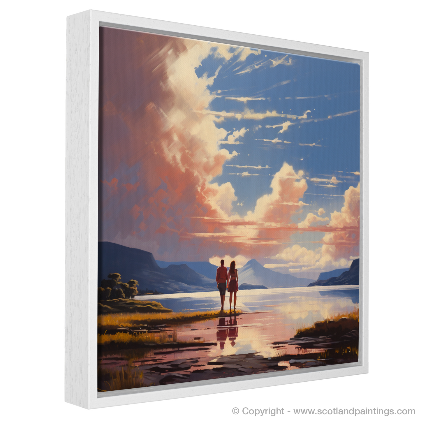 Painting and Art Print of A huge sky above Loch Lomond entitled "Majestic Skies Over Loch Lomond".