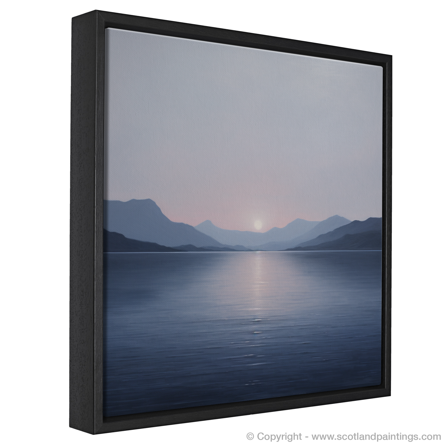 Painting and Art Print of Dusk on Loch Lomond entitled "Twilight Whisper: Dusk on Loch Lomond".