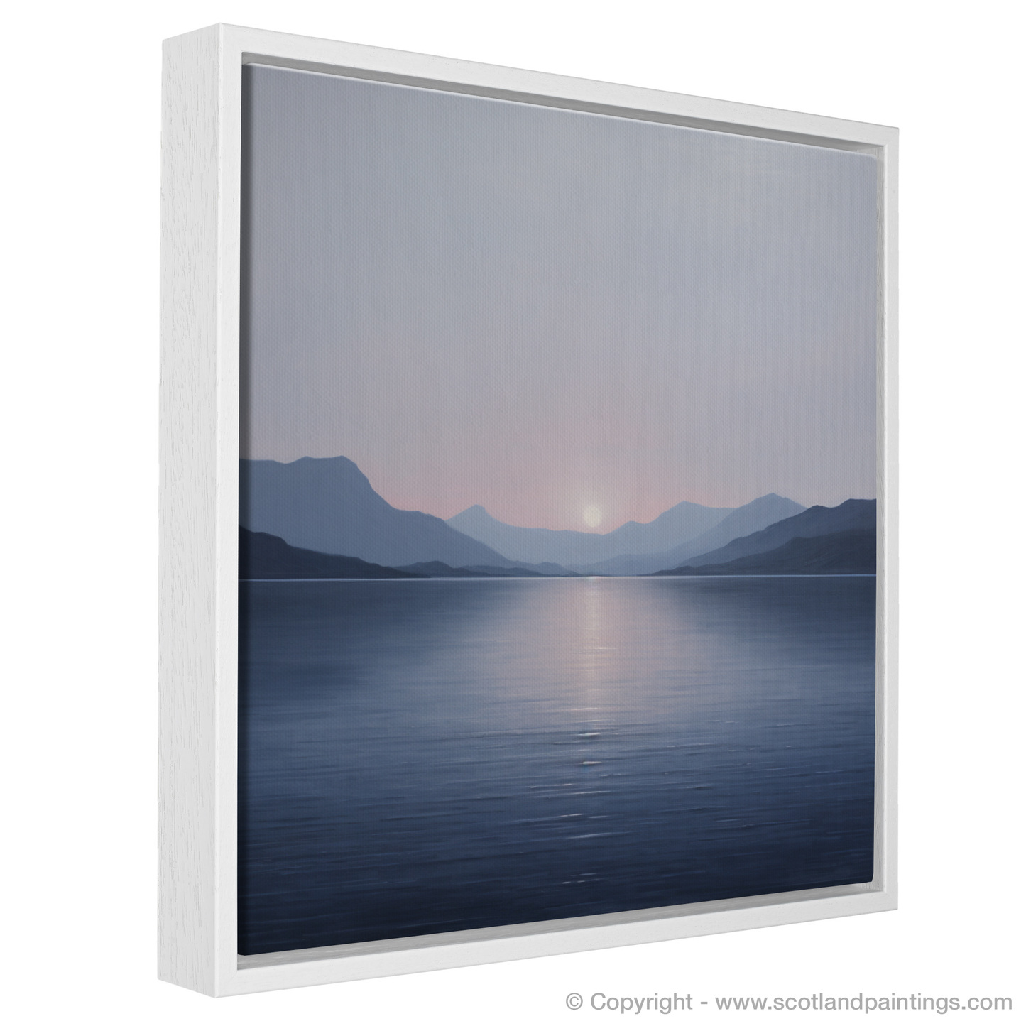 Painting and Art Print of Dusk on Loch Lomond entitled "Twilight Whisper: Dusk on Loch Lomond".