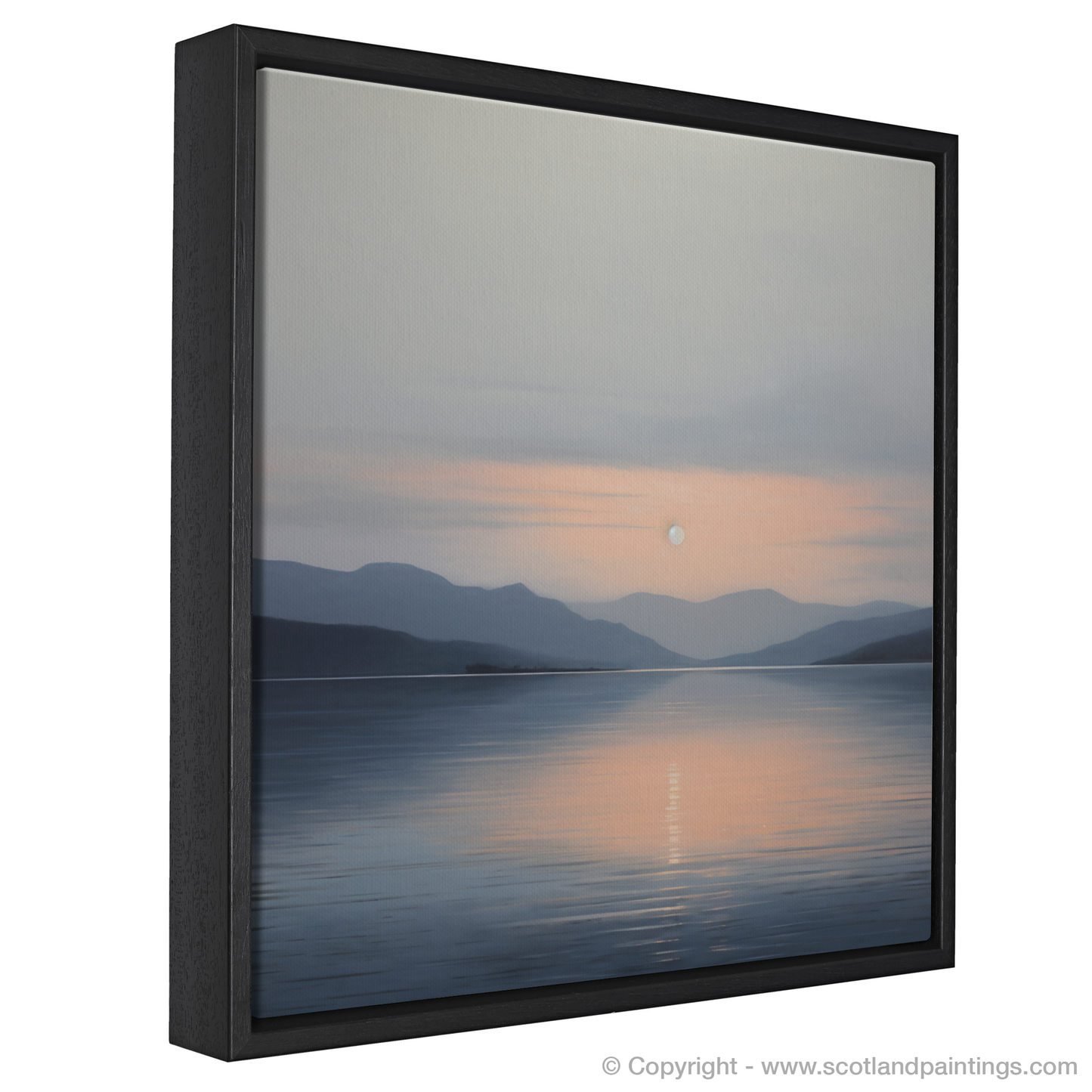 Painting and Art Print of Dusk on Loch Lomond entitled "Dusk Serenity on Loch Lomond".