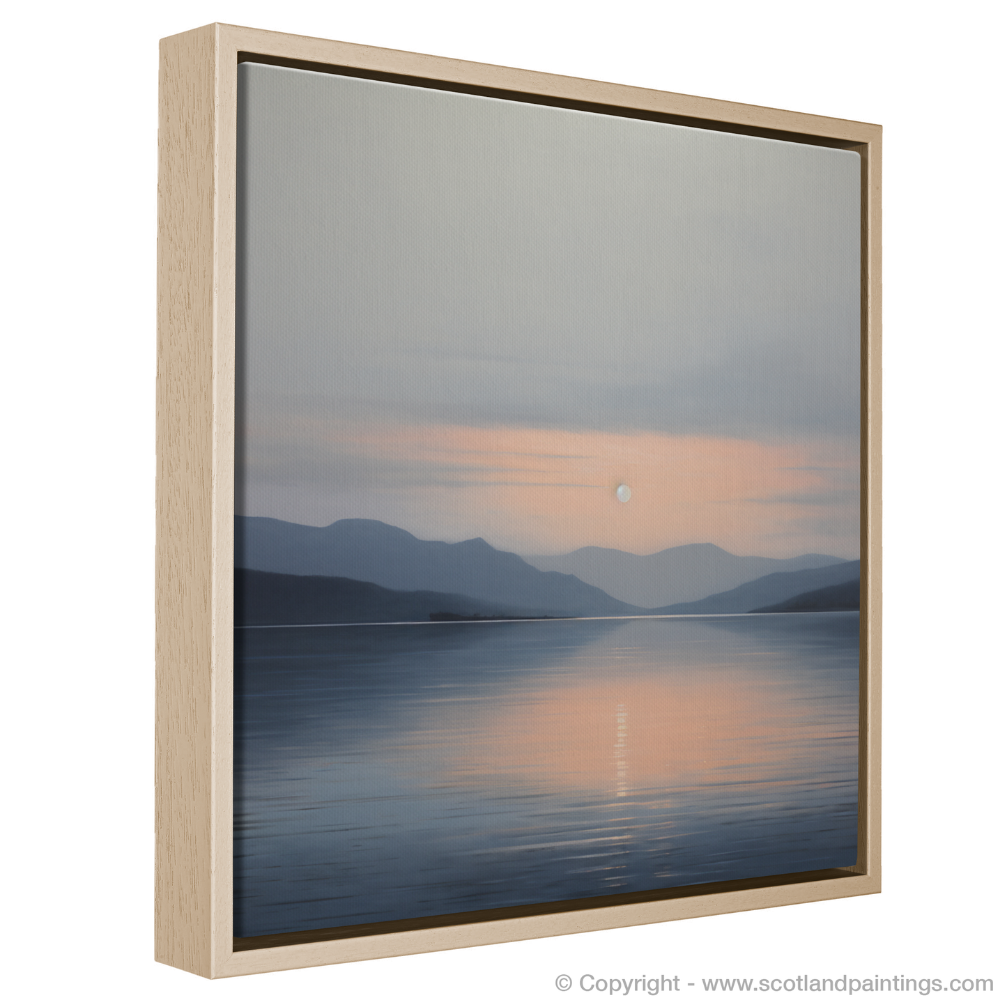 Painting and Art Print of Dusk on Loch Lomond entitled "Dusk Serenity on Loch Lomond".