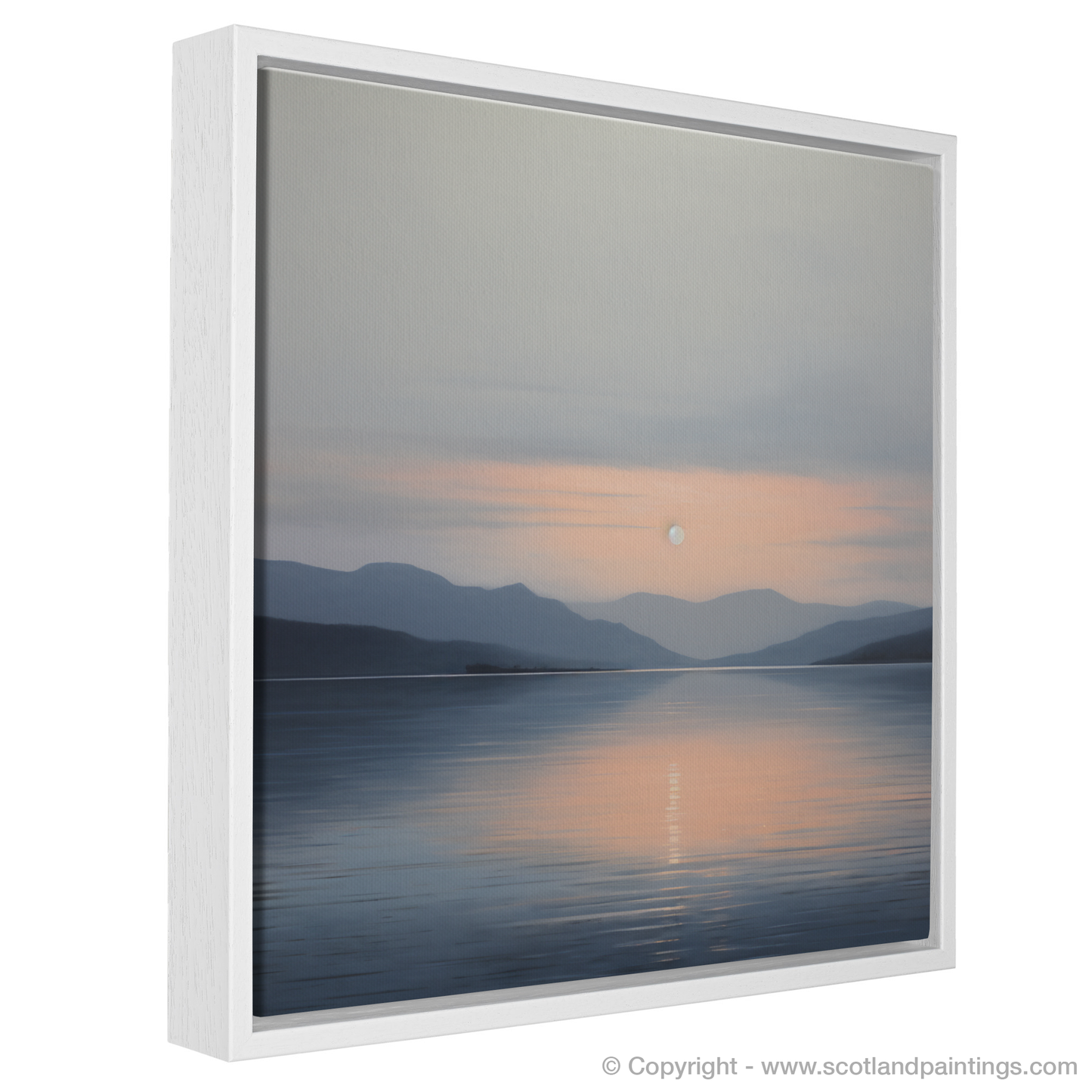 Painting and Art Print of Dusk on Loch Lomond entitled "Dusk Serenity on Loch Lomond".