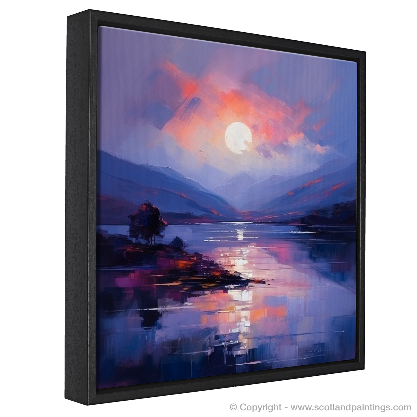 Painting and Art Print of Dusk on Loch Lomond. Dusk Symphony on Loch Lomond.