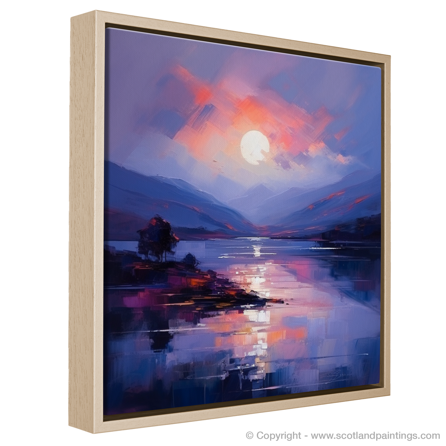 Painting and Art Print of Dusk on Loch Lomond. Dusk Symphony on Loch Lomond.