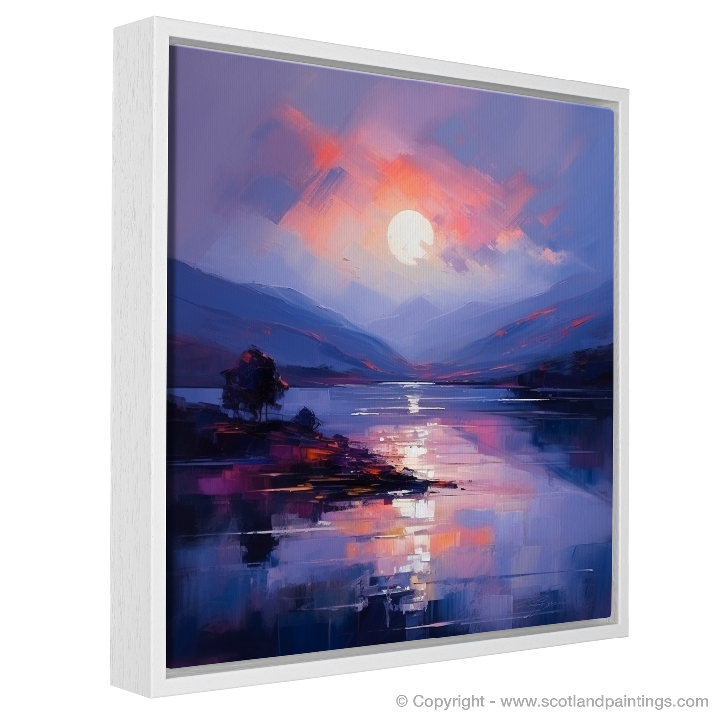 Painting and Art Print of Dusk on Loch Lomond. Dusk Symphony on Loch Lomond.