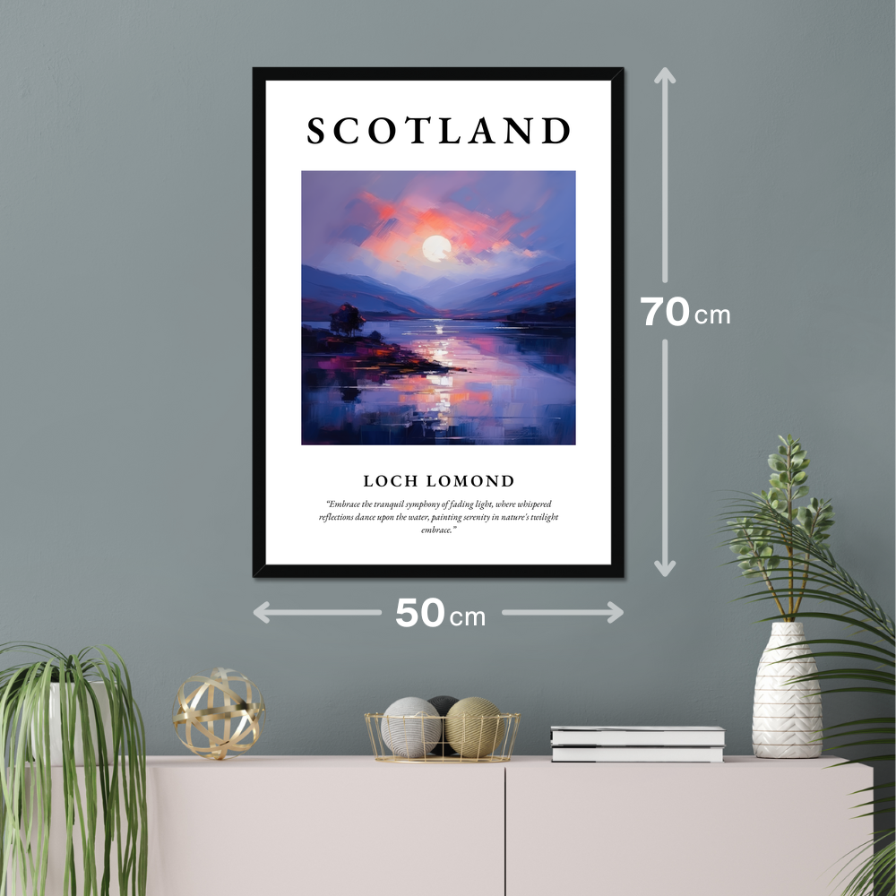 Poster of Loch Lomond hanging on a wall