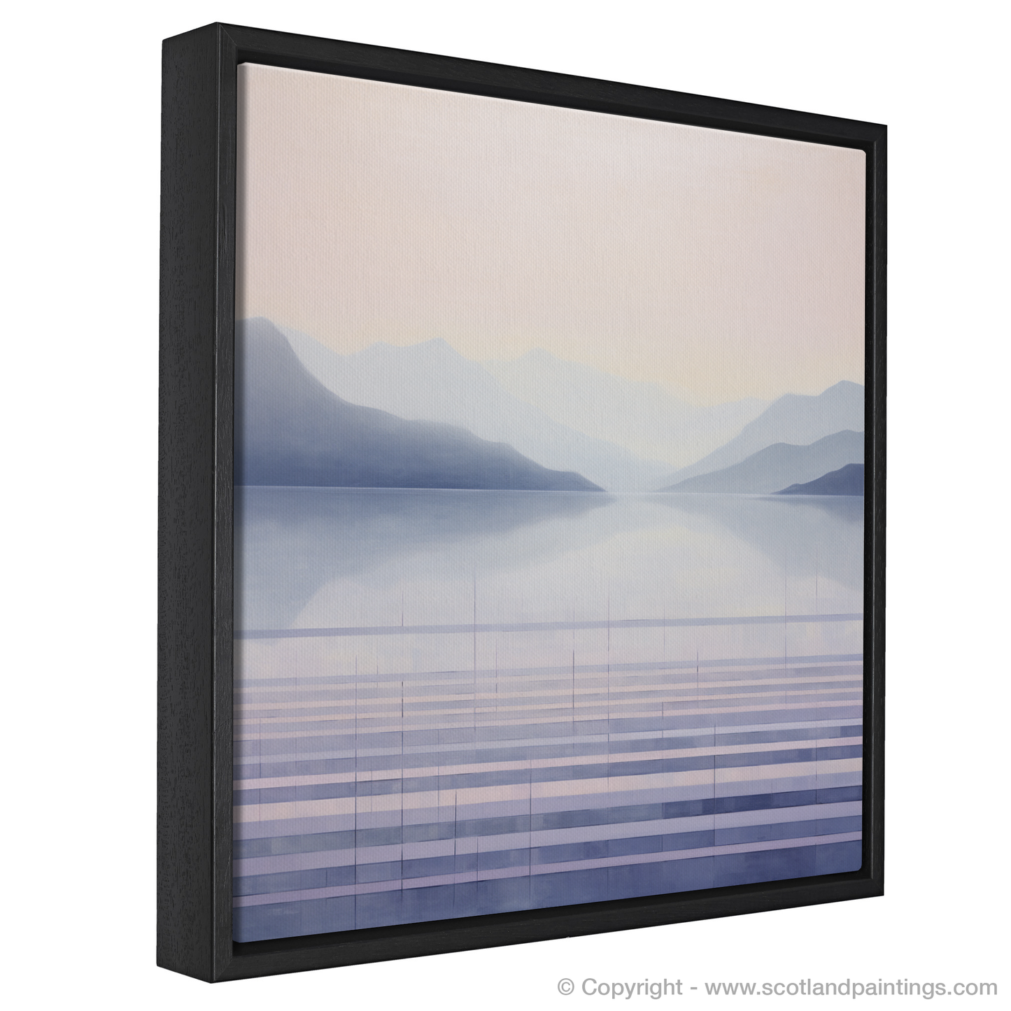 Painting and Art Print of Misty morning on Loch Lomond. Misty Morning Serenity on Loch Lomond.