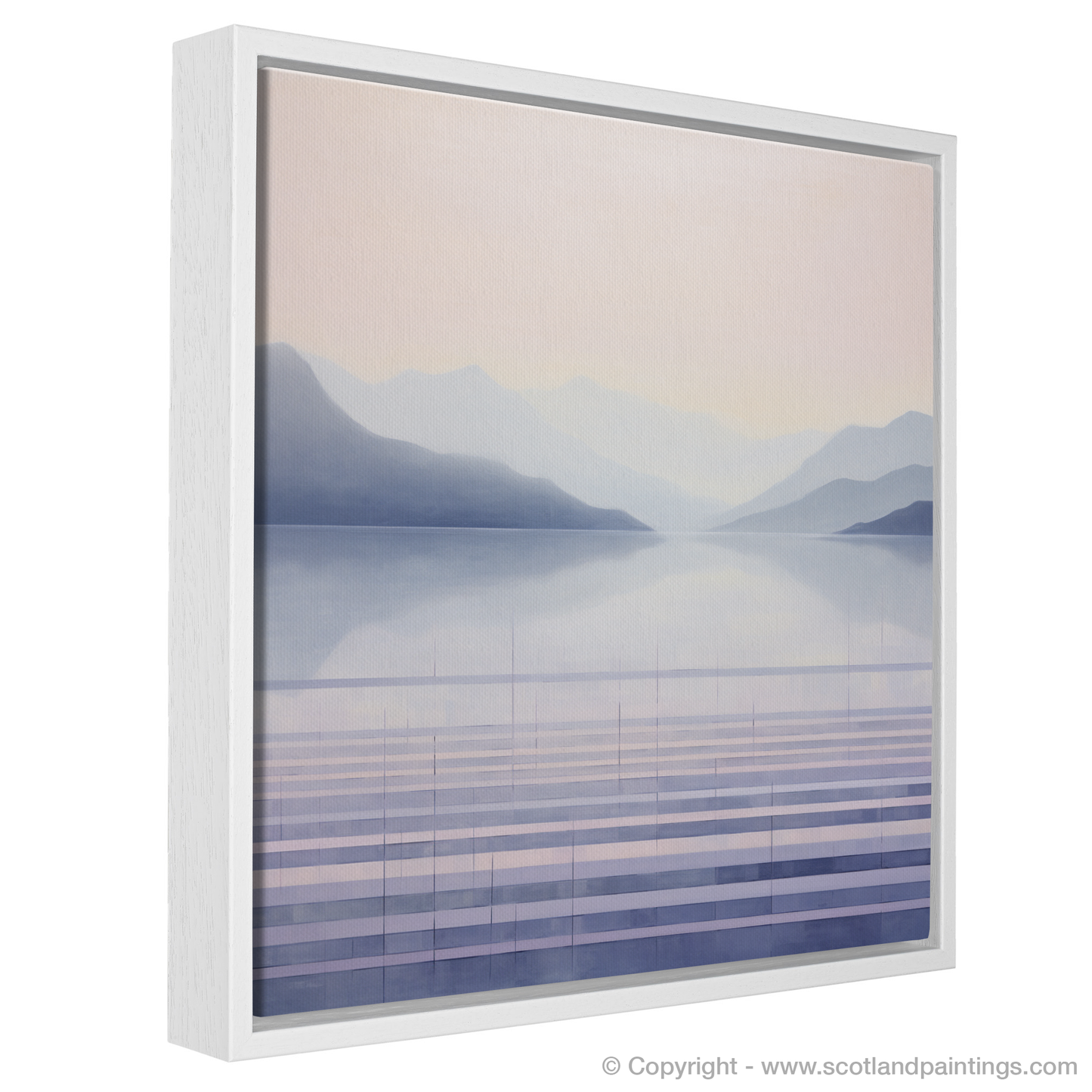 Painting and Art Print of Misty morning on Loch Lomond. Misty Morning Serenity on Loch Lomond.