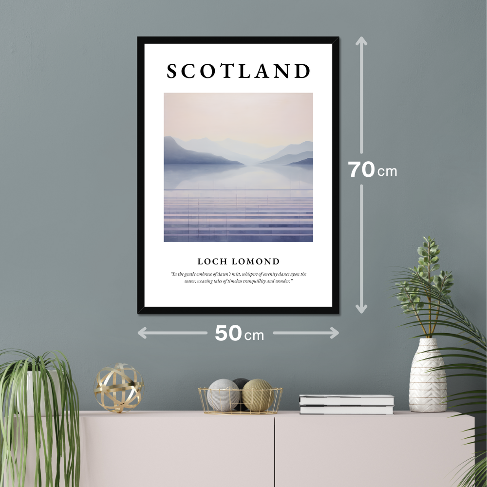 Poster of Loch Lomond hanging on a wall