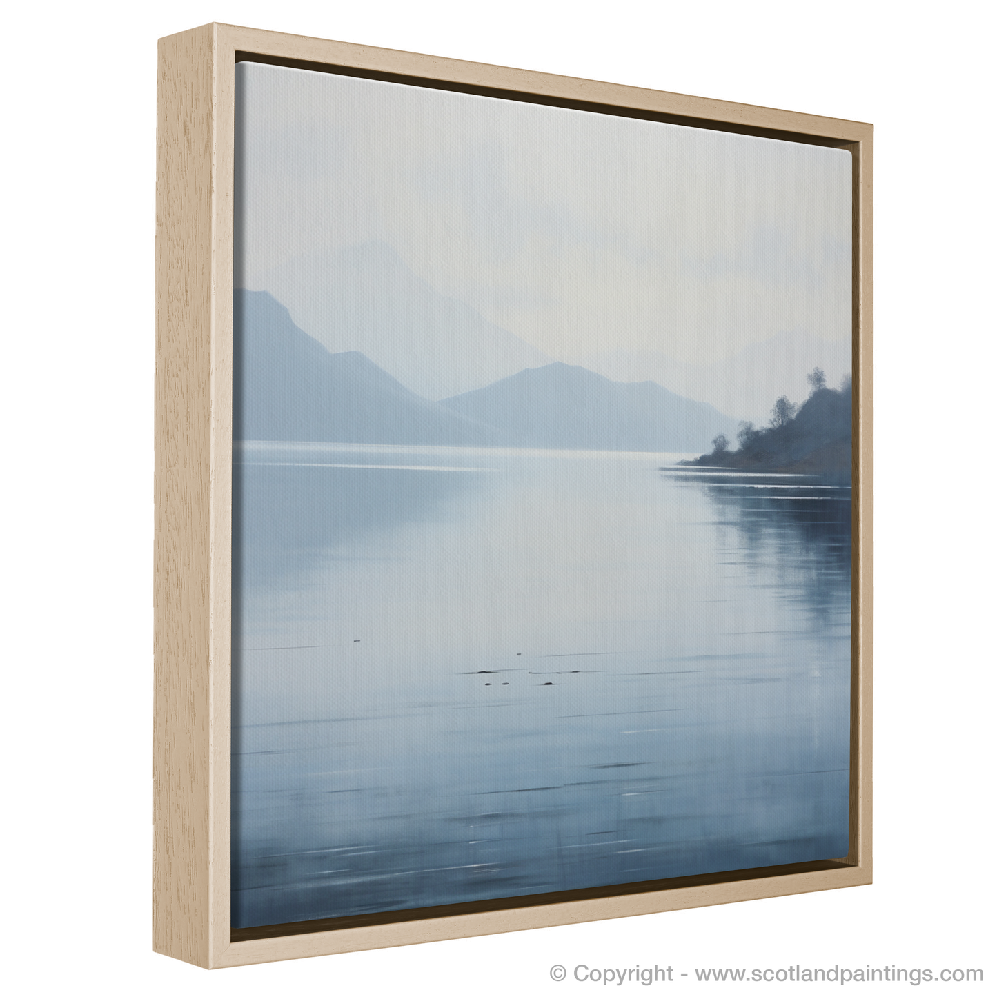 Painting and Art Print of Misty morning on Loch Lomond. Misty Morning Serenity on Loch Lomond.