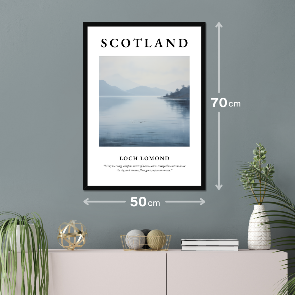 Poster of Loch Lomond hanging on a wall