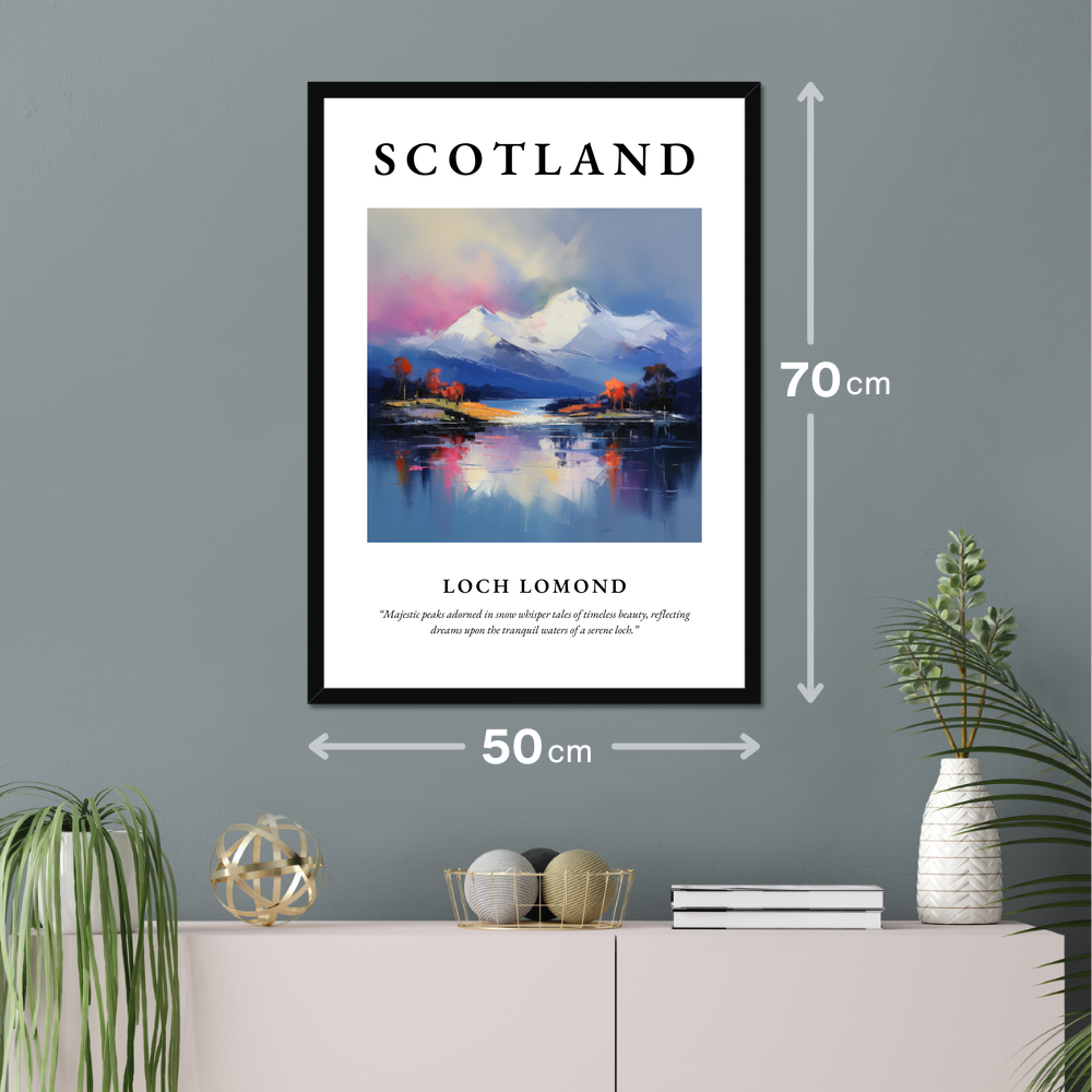 Poster of Loch Lomond hanging on a wall