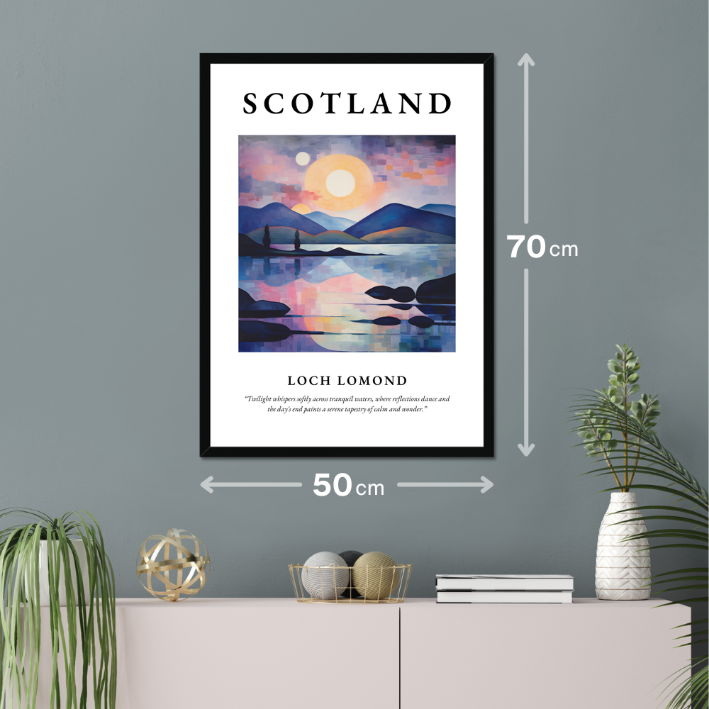 Poster of Loch Lomond hanging on a wall