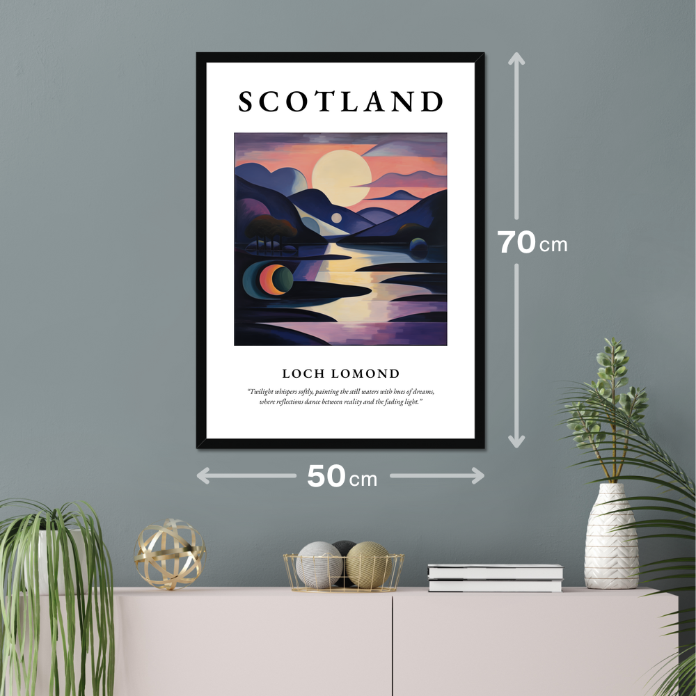 Poster of Loch Lomond hanging on a wall